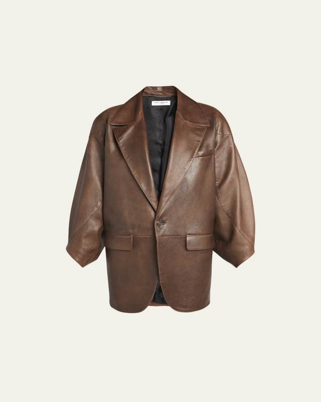 Oversized Leather Blazer